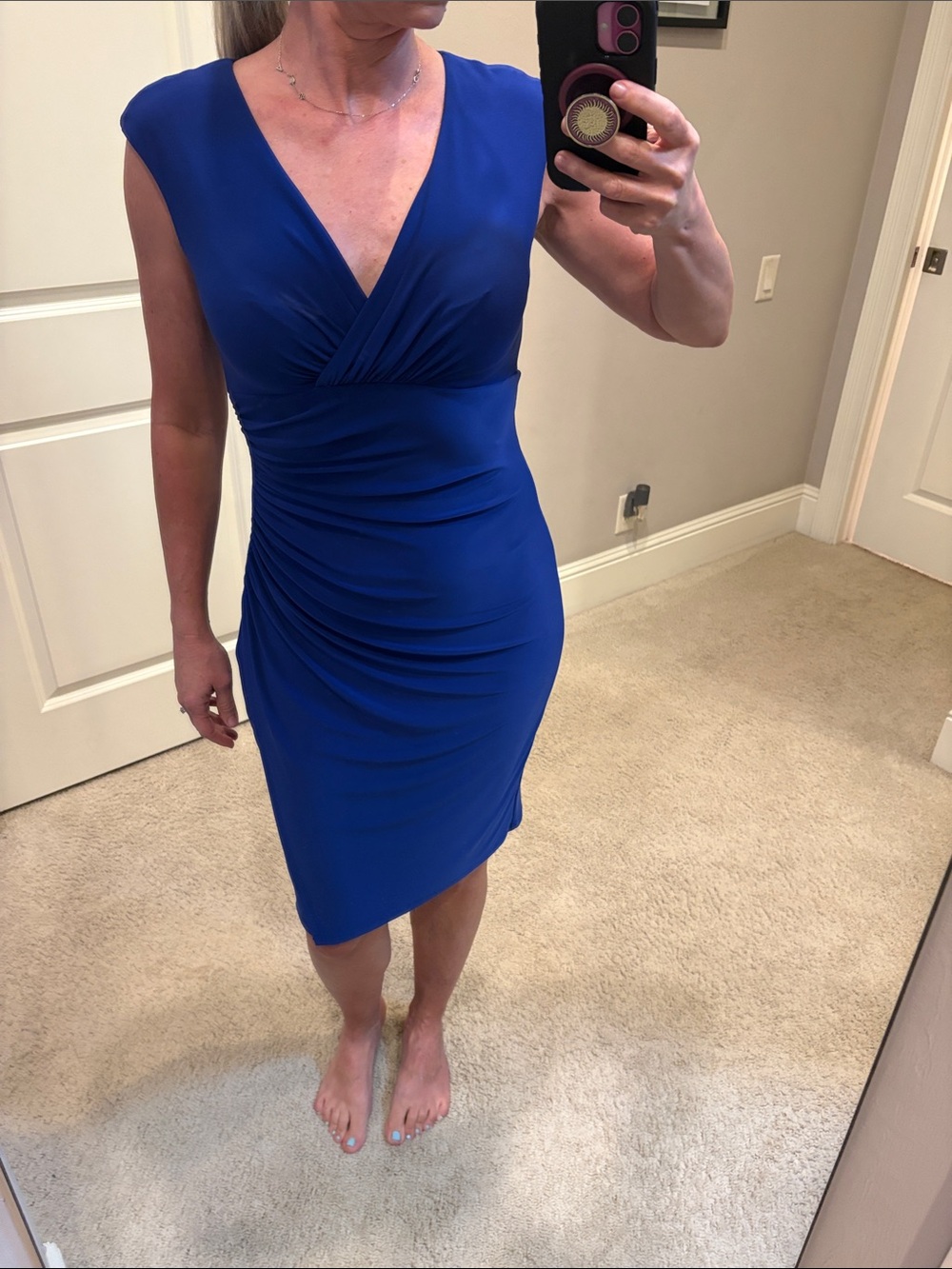 Ralph Lauren blue dress size 2 stretchy flattering